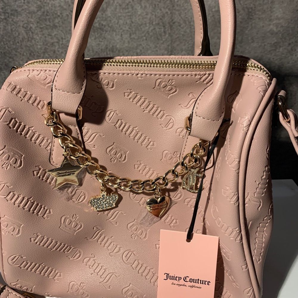NWT Juicy Couture Not Your Babe Satchel Purse Handbag Dusty Blush - Picture 2 of 10